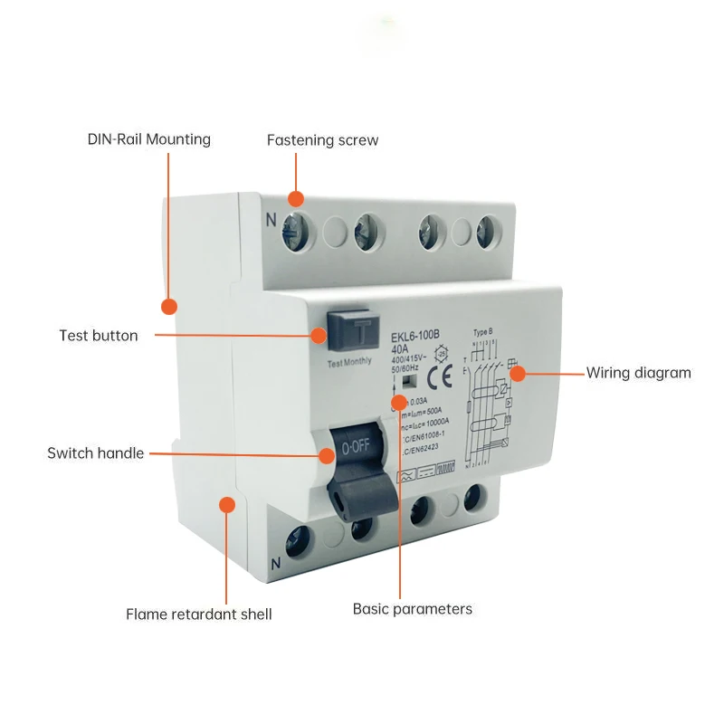 Type B Earth Leakage Circuit B - Din Rail Circuit Breaker ulasan dan harga