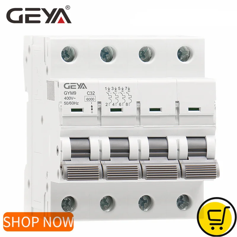 GEYA GYM9 4P MCB 6A-63A 6KA Br - Din Rail Circuit Breaker ulasan dan harga